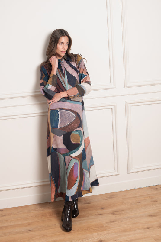 Artistical Shirt Dress