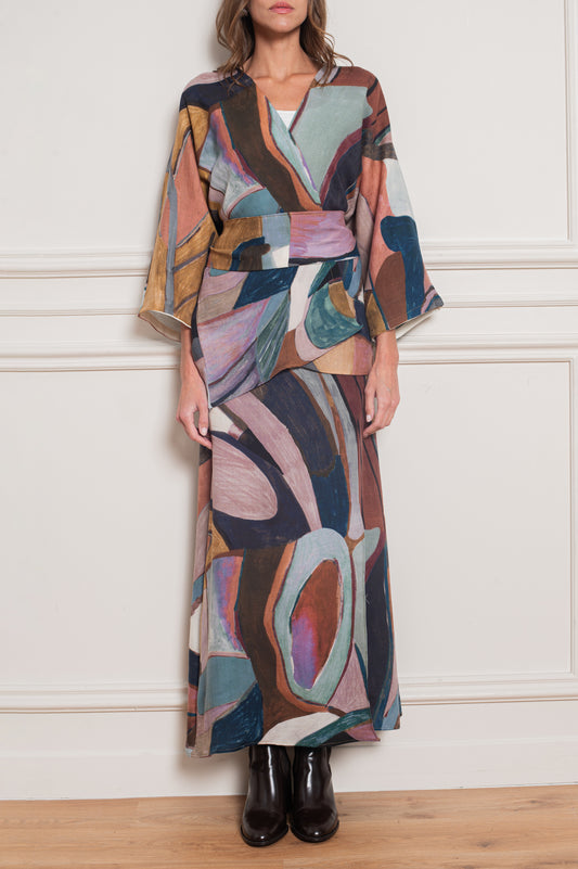 Artistical Kimono Top